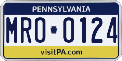 PA license plate MRO0124