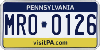 PA license plate MRO0126