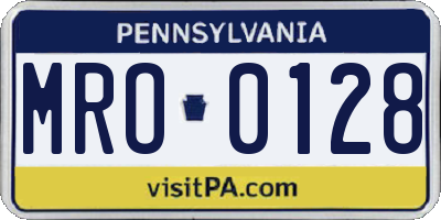 PA license plate MRO0128
