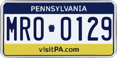 PA license plate MRO0129