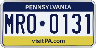 PA license plate MRO0131