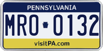 PA license plate MRO0132