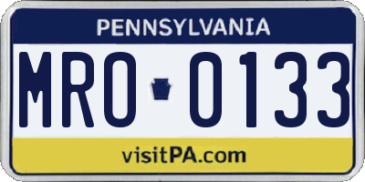 PA license plate MRO0133