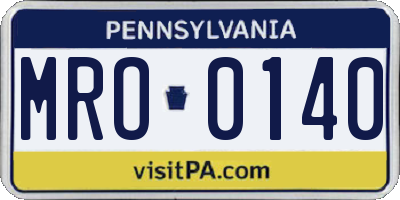 PA license plate MRO0140