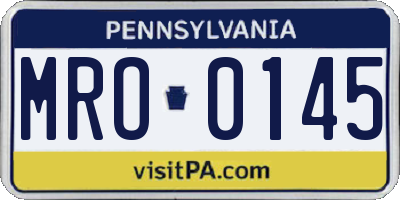 PA license plate MRO0145