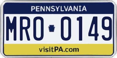 PA license plate MRO0149