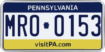 PA license plate MRO0153