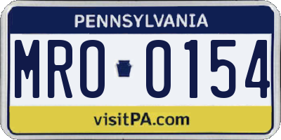 PA license plate MRO0154