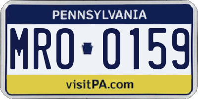 PA license plate MRO0159
