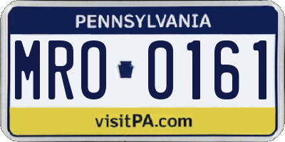PA license plate MRO0161