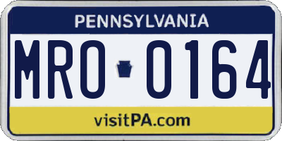 PA license plate MRO0164
