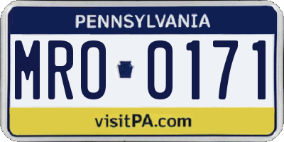 PA license plate MRO0171
