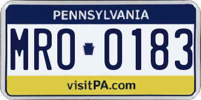PA license plate MRO0183