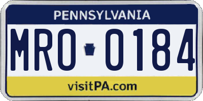 PA license plate MRO0184