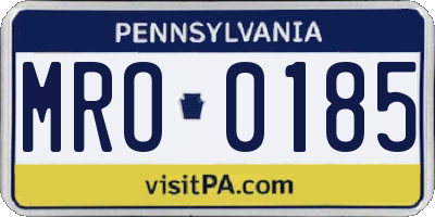 PA license plate MRO0185