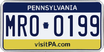 PA license plate MRO0199