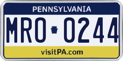 PA license plate MRO0244
