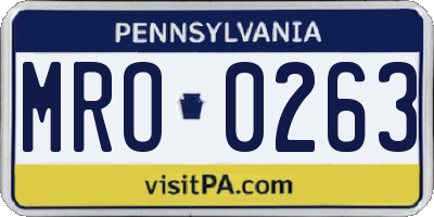 PA license plate MRO0263