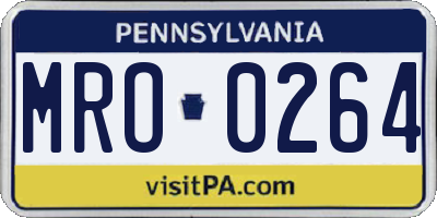 PA license plate MRO0264