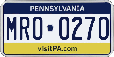 PA license plate MRO0270