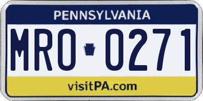 PA license plate MRO0271