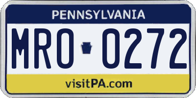 PA license plate MRO0272