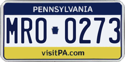 PA license plate MRO0273