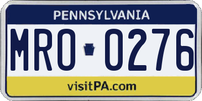 PA license plate MRO0276