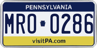 PA license plate MRO0286