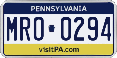 PA license plate MRO0294