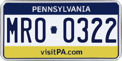 PA license plate MRO0322