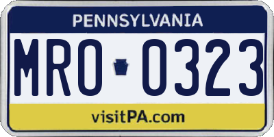 PA license plate MRO0323