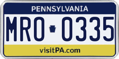 PA license plate MRO0335
