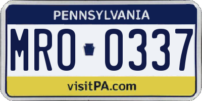 PA license plate MRO0337
