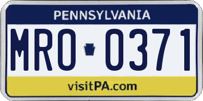 PA license plate MRO0371