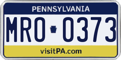 PA license plate MRO0373