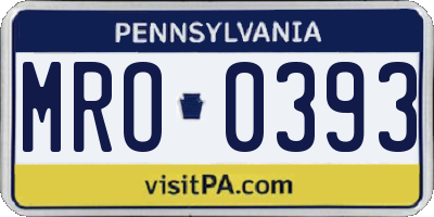 PA license plate MRO0393