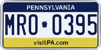 PA license plate MRO0395