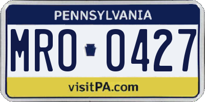 PA license plate MRO0427
