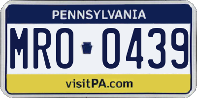 PA license plate MRO0439