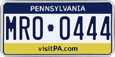 PA license plate MRO0444