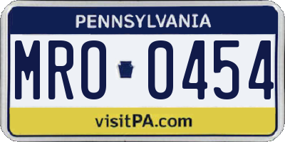 PA license plate MRO0454