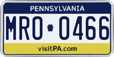 PA license plate MRO0466