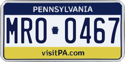 PA license plate MRO0467