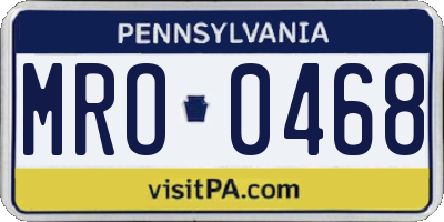 PA license plate MRO0468