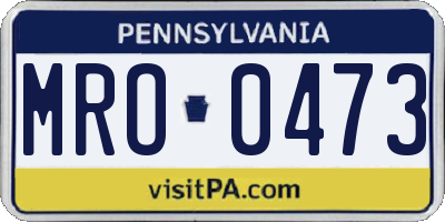 PA license plate MRO0473