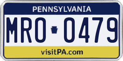 PA license plate MRO0479