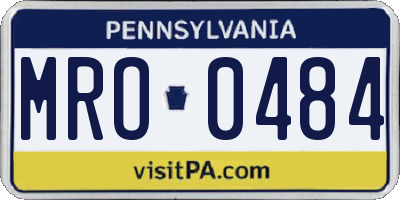 PA license plate MRO0484
