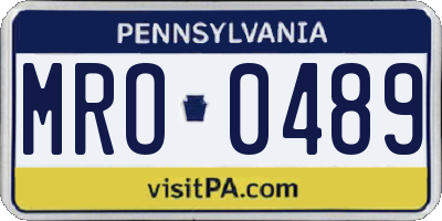 PA license plate MRO0489