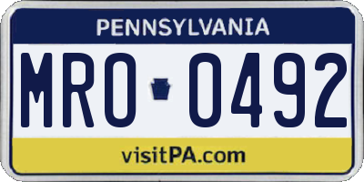 PA license plate MRO0492